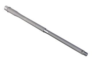 Stainless steel AR-10 barrel with bead-blasted matte finish.